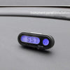 K02 Car Electronic Clock Temperature Meter Night Light LED Temperature Time Meter(Black Blue Light)