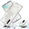 For Samsung Galaxy Note10+ PC+TPU Transparent Painted Phone Case(White Flower)