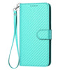 For Samsung Galaxy A26 5G YX0070 Carbon Fiber Buckle Leather Phone Case with Lanyard(Light Blue)