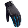 HSLEJP Outdoor Sports Breathable Touch Screen Antiskid Cycling Full Finger Gloves, Size: L(Black+Blue)