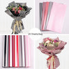 Two-Color Stripes Flower Wrapping Paper Waterproof Gift Wrapping Paper(Black)