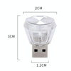 Car Diamond Model USB Ambient Light Charge-Free Plug And Play LED Decorative Lights(White Light)