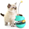 Cat Treat Tumbler Ball - Interactive Food Puzzle Toy (Blue)