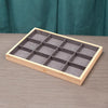 Bamboo Wood Jewelry Display Pallet Jewelry Storage Display Tray, Style: 12 Grid Tray