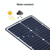 HAWEEL Portable 20W Monocrystalline Silicon Solar Power Panel Charger, with USB Port & Holder & Tiger Clip, Support QC3.0 and AFC(Black)