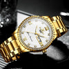 FNGEEN S888 Men Local Steel Strips Watch Luminous Quartz Watch(All Gold Black Surface)