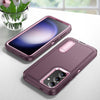 For Samsung Galaxy S24+ / S25+ 5G Rugged PC Hybrid Silicone Phone Case with Holder(Purple+Pink)