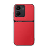 For Redmi 13C Litchi Leather Magnetic Full Coverage Shockproof Phone Case(Red)