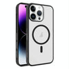For iPhone 14 Pro Max Frosted Translucent Side Ice Fog Cooling MagSafe Phone Case(Black)
