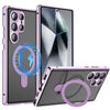 For Samsung Galaxy S25 Ultra 5G MagSafe Magnetic HD Frosted Tempered Glass Holder Phone Case(Purple)