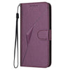 For Redmi K70 Triangle Pattern Buckle Clasp Leather Phone Case(Dark Purple)