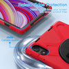 For Xiaomi Redmi Pad Pro 12.1 Rotatable Holder Silicone Hybrid PC Tablet Case with Shoulder Strap(Red)