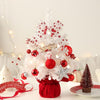 50cm LED Rotating Music Box Desktop Mini Christmas Tree Ornaments Christmas Decorations(Red White)
