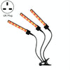 LED Clip Plant Light Timeline Remote Control Full Spectral Fill Light Vegetable Greenhouse Hydroponic Planting Dimming Light, Specification: Three Head UK Plug