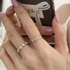 Platinum Plated Ladies Vintage Wear Combination Ring, Specification:J2792