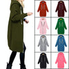 Women Hooded Long Sleeved Sweater In The Long Coat, Size:XL(Blue)
