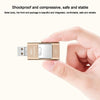 128GB USB 3.0 + 8 Pin + Mirco USB Android iPhone Computer Dual-use Metal Flash Drive (Gold)