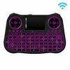 MT08 2.4GHz Mini Wireless Air Mouse QWERTY Keyboard with Colorful Backlight & Touchpad & Multimedia Control for PC, TV(Black)