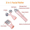 3 In 1 Portable Electric Eye Massager Double Chin Face Lift Body Neck Massage Roller 3D Facial Massage Machine(White)