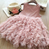 Summer Girls Sleeveless Tutu Lace Dress, Kid Size:110cm(Pink)