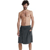 Adjustable Sticky Beach Towel Shower Room Men Wearable Bathrobe with Pockets, Size: M(Black)