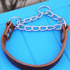 Leather Half P Collar, Brown, Large (55cm) - Dog