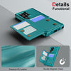 For Samsung Galaxy S24 Ultra 5G Horizontal Flip Card Bag Holder Leather Phone Case(Cyan Green)