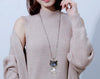 Autumn and Winter Fashion Simple Female Necklaces Gun-black Color Straight Ears Style Easy-matching Sweater Necklace