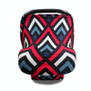 Multifunctional Enlarged Stroller Windshield Breastfeeding Towel Baby Seat Cover(Red Geometry)