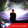 Strong Light Long-Range Rechargeable Three-Head Lamp Outdoor Fishing Lamp Led Head-Mounted Flashlight (3T6 Without Battery)