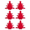 6pcs /Pack Christmas Decorations Christmas Tree Shape Knife and Fork Sleeve Tableware Bag(Red)