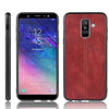 For Galaxy A6 Plus Shockproof Sewing Cow Pattern Skin PC + PU + TPU Case(Red)