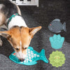 Silicone Slow Feeder Dog & Cat Mat - Green Fish
