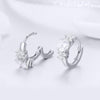 Sterling Silver Zircon Earrings Simple Temperament S925 Earrings, Color:Silver