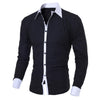 Casual Business Men Dress Long Sleeve Cotton Stylish Social Shirts, Size:L(White)