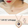 100 Language I Love You Projective Girl Two Heart Pendant Necklace Jewelry
