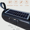 T&G TG182 Portable Column Wireless Stereo Music Box Solar Power waterproof USB AUX FM radio super bass(Black)