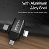 Yesido GS15 3 in 1 USB to USB-C / Type C + Micro USB + 8 Pin OTG Adapter(Black)
