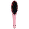 Handheld Innovative Hair Straightener Comb with LCD Temperature Display, EU Plug(Pink)