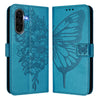 For Samsung Galaxy A56 5G Global Embossed Butterfly Leather Phone Case(Blue)