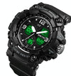 SKMEI 1742 Four-screen LED Digital Display Luminous Sports Shockproof Electronic Watch for Men(Black)