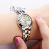 JIN SHI DUN 8813 Fashion Waterproof Luminous Automatic Mechanical Watch, Style:Women(Silver Gold White)
