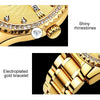 OLEVS 5565 Men Fashion Waterproof Stainless Steel Strap Diamond Quartz Watch(Gold)