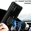 For Samsung Galaxy A31 Carbon Fiber Protective Case with 360 Degree Rotating Ring Holder(Black)