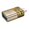 hoco UA36B USB-C / Type-C Male to USB Female OTG Transparent Adapter(Gold)