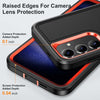 For Samsung Galaxy S24+ / S25+ 5G Rugged PC Hybrid Silicone Phone Case with Holder(Black+Orange)