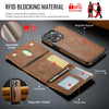 For iPhone 13 Pro DG.MING MAGKING-K2 Series MagSafe RFID Card Bag Detachable Phone Case(Brown)