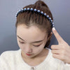Pearl Rhinestone Wavy Headband Thin Edge Non-Slip Clip Headgear(6 Colorful)