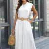 Women Summer Loose Top Basic T-Shirt Round Neck Casual Tank, Size: S(White)