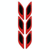 2 Sets Carbon Fiber Warning Sticker Car Anti-Collision Strip Leaf Plate Reflective Sticker Hood Light Eyebrow Anti-Collision Drops Sticker(6 PCS (Red))